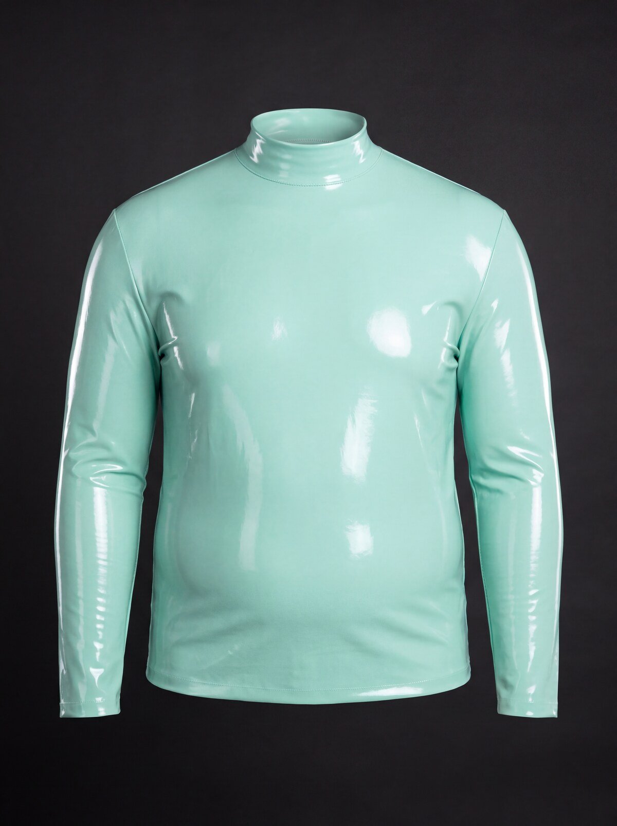 Long Sleeve Top in mint gloss latex